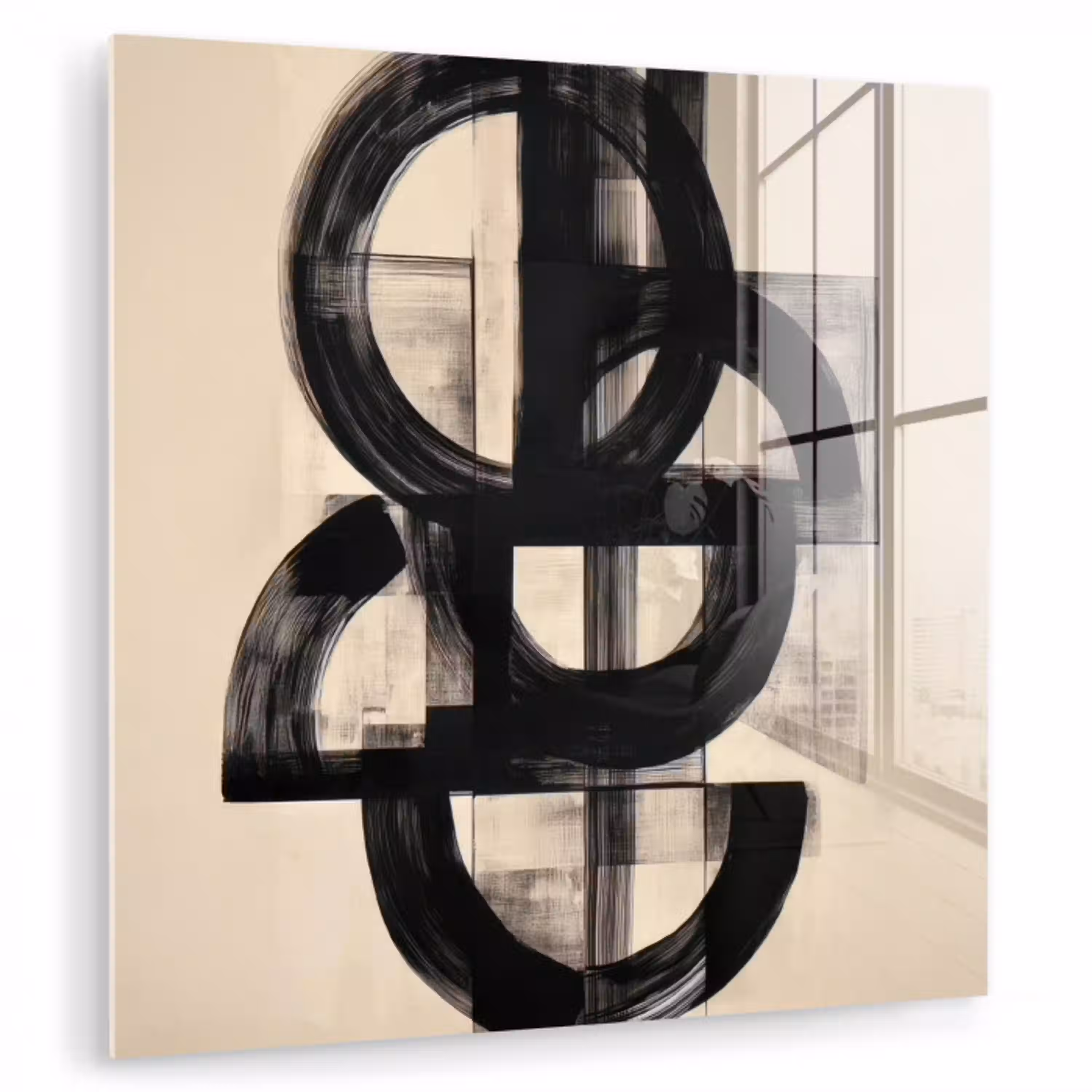Cirkels - Lijnen - Vormen - Zwart plexiglas 5mm klein -zzzproduct_nieuw