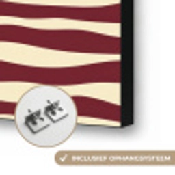 Golven - Rood - Patroon - Crème Textielframe zwart klein 947 -USP_ophangsysteemNL