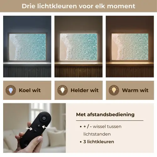 Kust - Zand - Blauw Light Box met batterij (Wandlamp) middel -USP_lichtkleurNL