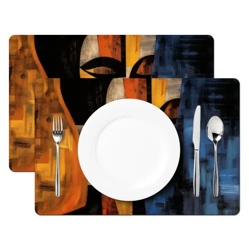 Abstract - Portret - Kleurvakken Placemat vinyl groot -zzsfeer2_Kitchenyeah-website