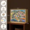 Dorp - Heuvels - Landschap - Bomen Light Box met batterij (Wandlamp) middel -USP_websiteoverzichtNL