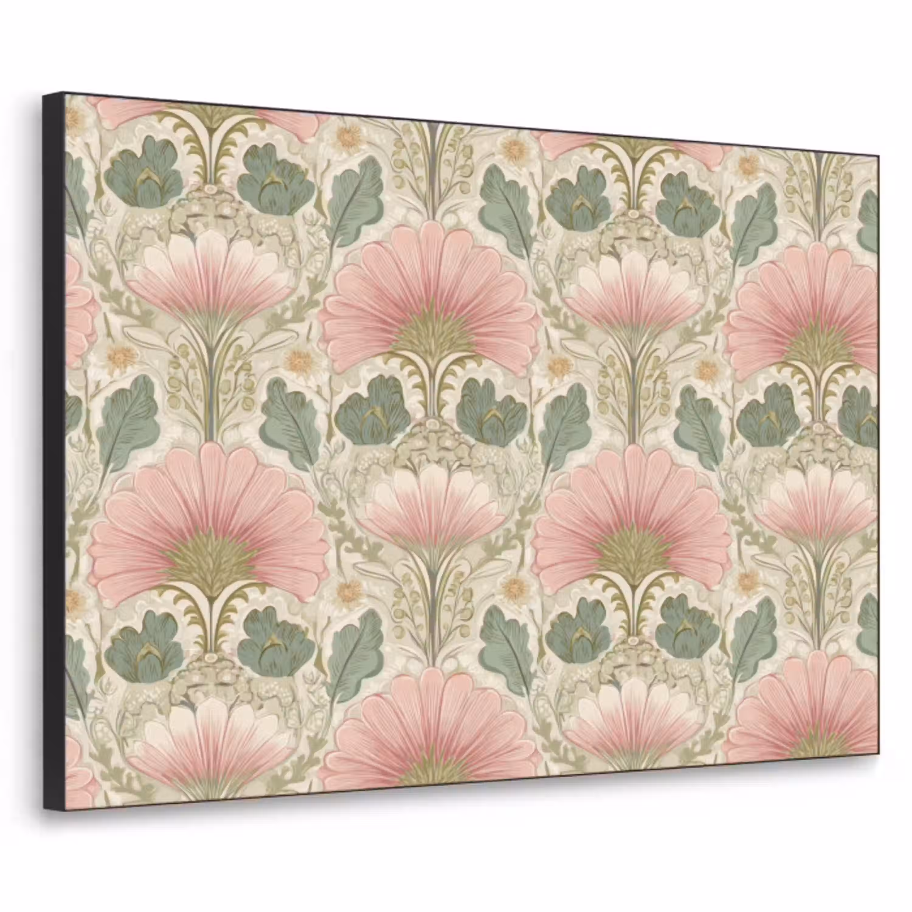 Klassiek - Patroon - Roze Textielframe zwart klein 947 -3d