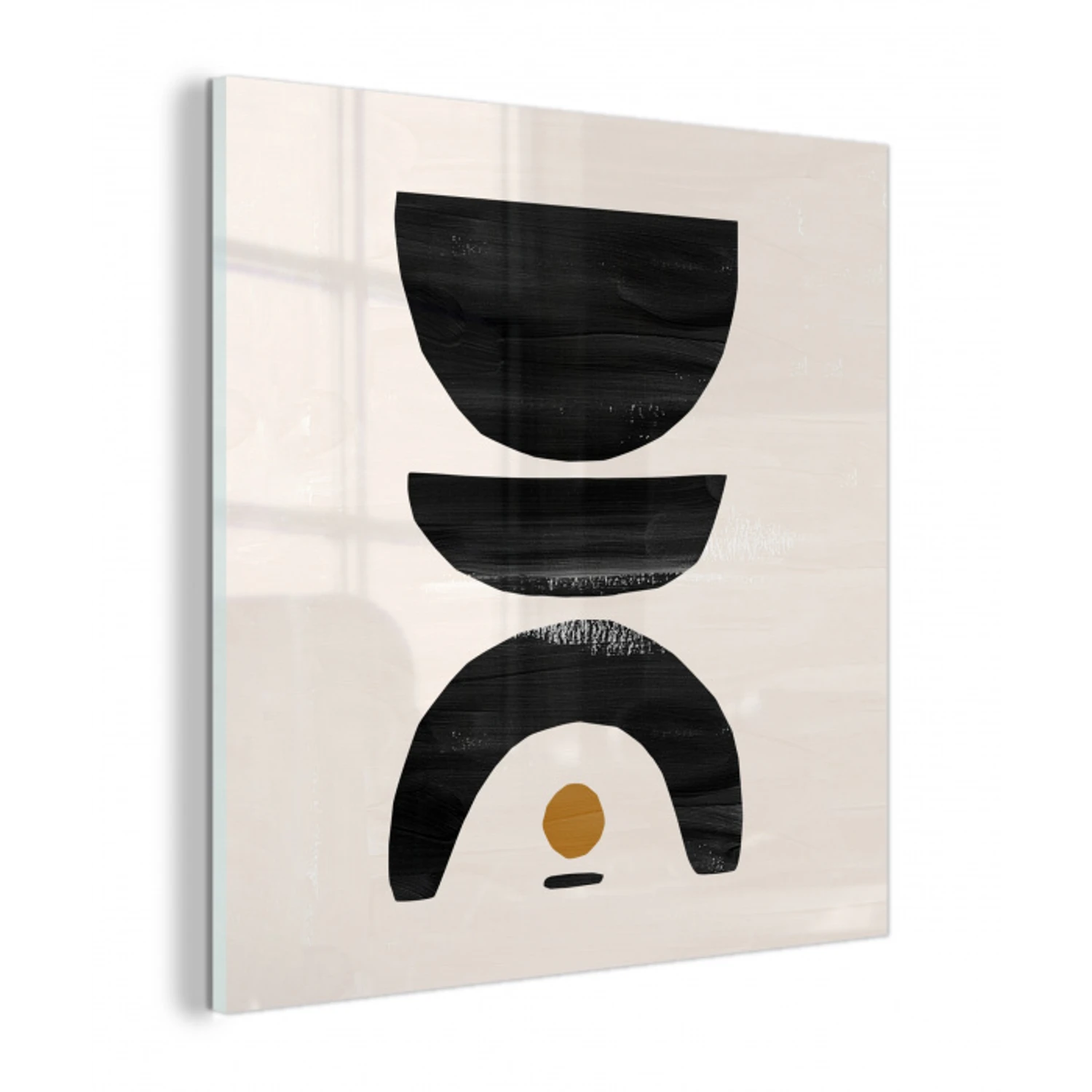 Abstract - Halve cirkel - Kunst - Zwart wit plexiglas 5mm klein -z3d