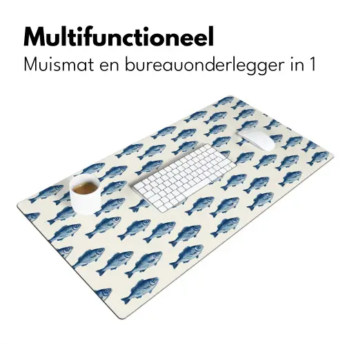 Vis - Patroon - Blauw Muismat XXL klein 681 -sfeer4