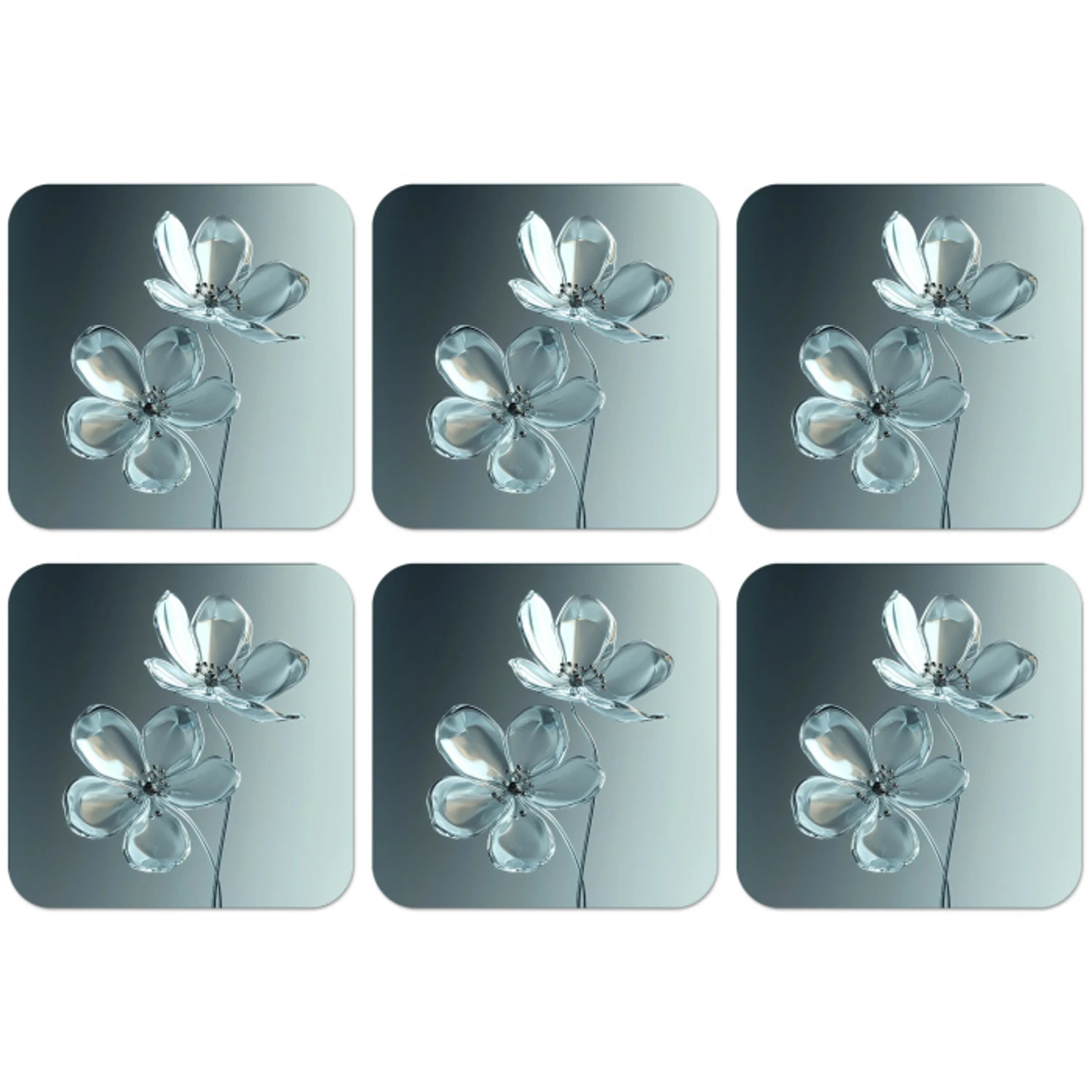 Kristal - Bloemen - Grijs onderzetter kurk middel -zkaufland3dotto