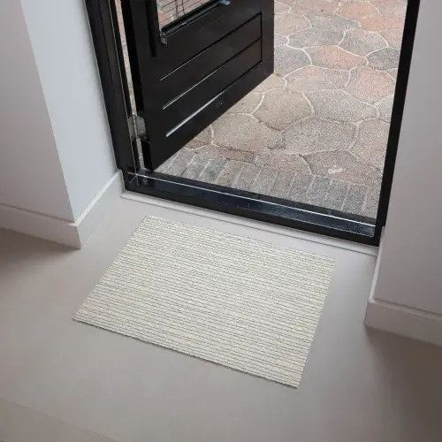 Blauw - Strepen - Beige Deurmat klein 898 -sfeer5