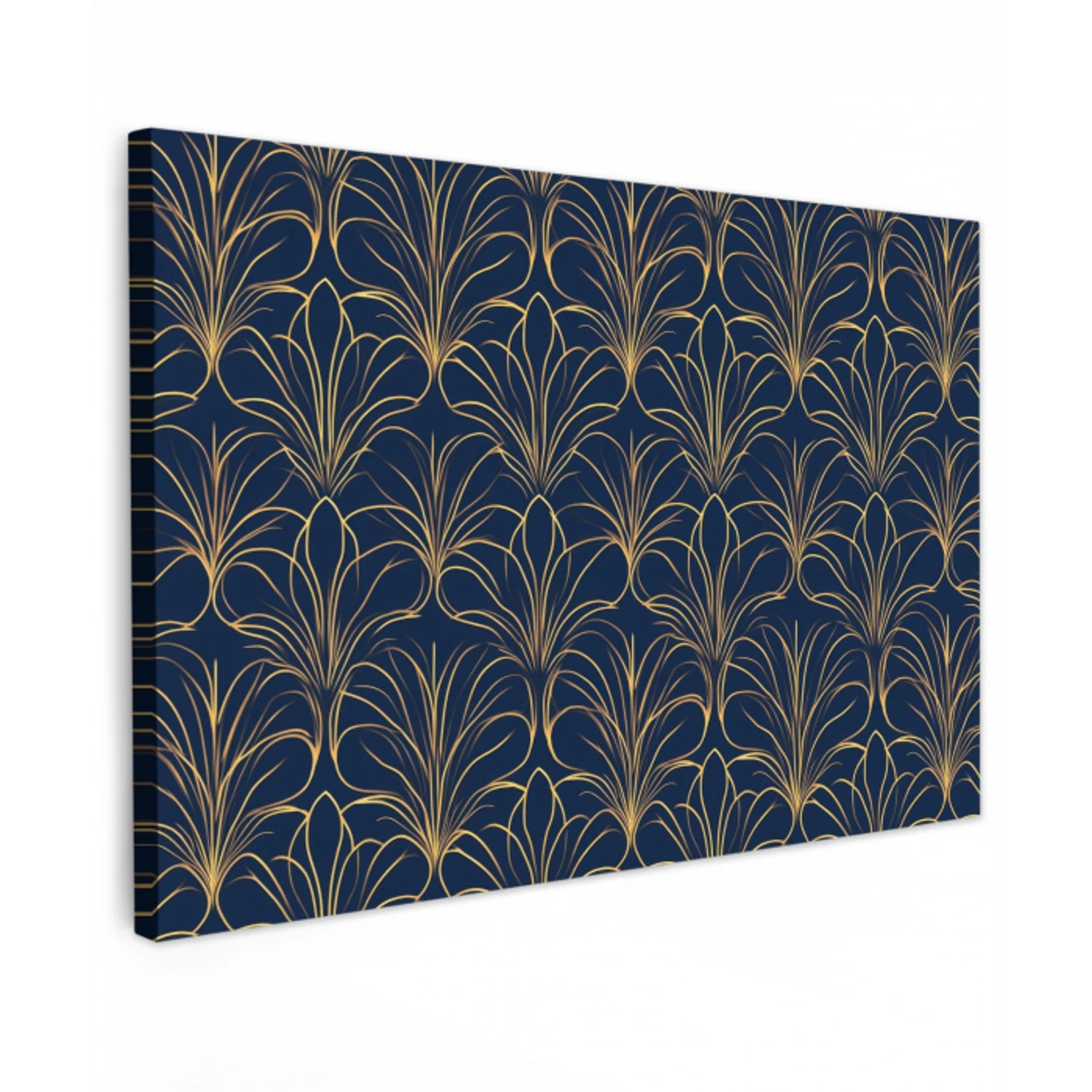 Deco - Waaier - Blauw canvas 2cm klein 34 -z3d