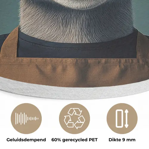 Geit - Hoorns - Kokskleding Akoestische PET Vilt - Rond klein -closeup_NL
