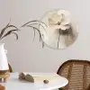 Bloem - Beige - Verf - Schaduw Wandcirkel kunststof plaat 5mm dik klein -sfeer4