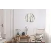 Zilver - Bestek - Hout Wandcirkel aluminium klein -woonkamer