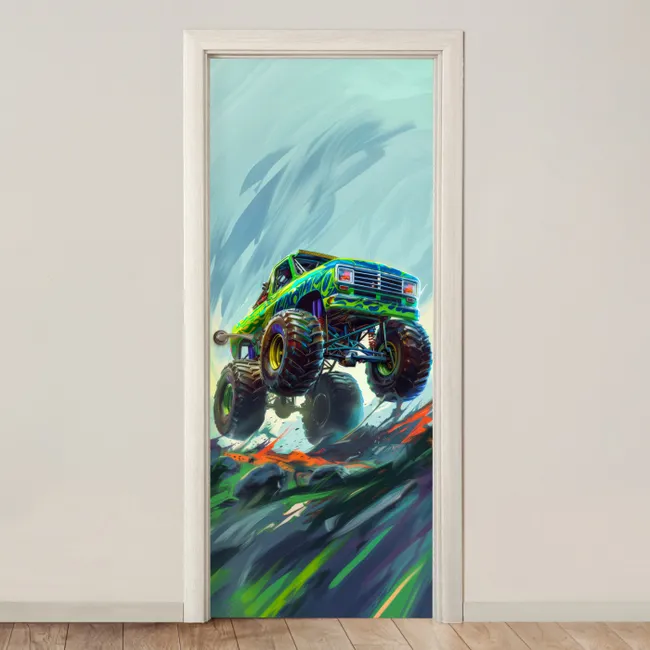 Door sticker - Monster truck - Car - Boys - Green