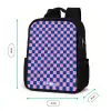 Blokjes - Blauw - Roze Rugzak - Zwart middel -productfoto_formaten