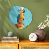 Papegaai - Koksmuts - Grappig - Vogel Wandcirkel Organisch Forex 3mm klein -sfeer2