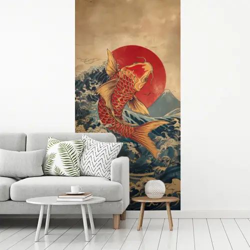 Koi - Zee - Golven - Zon fotobehang vinyl groot -woonkamer