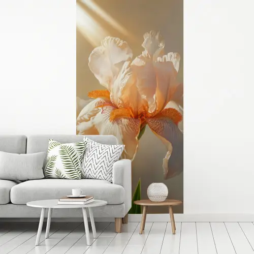 Close up - Oranje - Iris fotobehang vinyl groot -woonkamer