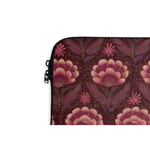 Bloemen - Waaier - Paars laptophoes neopreen klein 279 -detail