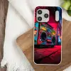 Boombox - Rood - Graffiti - Neon Telefoonhoesje iPhone 17 Pro Max klein -sfeer1