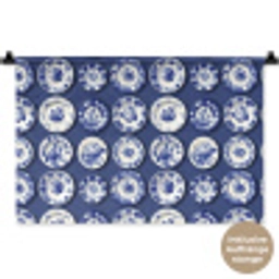 Borden - Floraal - Blauw Wandkleed katoen klein 269 -t3d_DE
