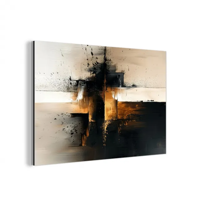 Modern - Zwart - Verf - Goud aluminium wit klein -3d