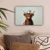 Schotse Hooglander - Bruin - Hoorns - Kokskleding canvas 2cm klein -sfeer1