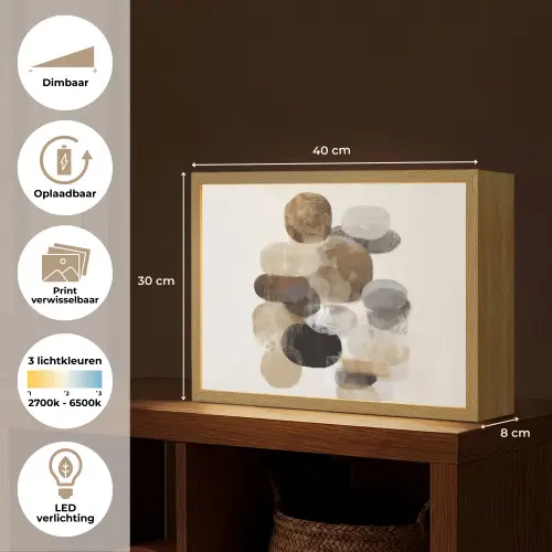 Ovaal - Kleurvlakken - Penseelstreken Light Box met batterij (Wandlamp) middel -USP_websiteoverzichtNL