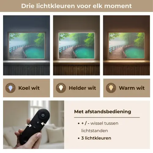 Brug - Water - Rivier - Bos Light Box met batterij (Wandlamp) middel -USP_lichtkleurNL