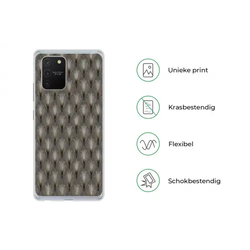 Waaierstralen - Goud - Antraciet Telefoonhoesje Samsung Galaxy S10 Lite klein 364 -specsS10Lite