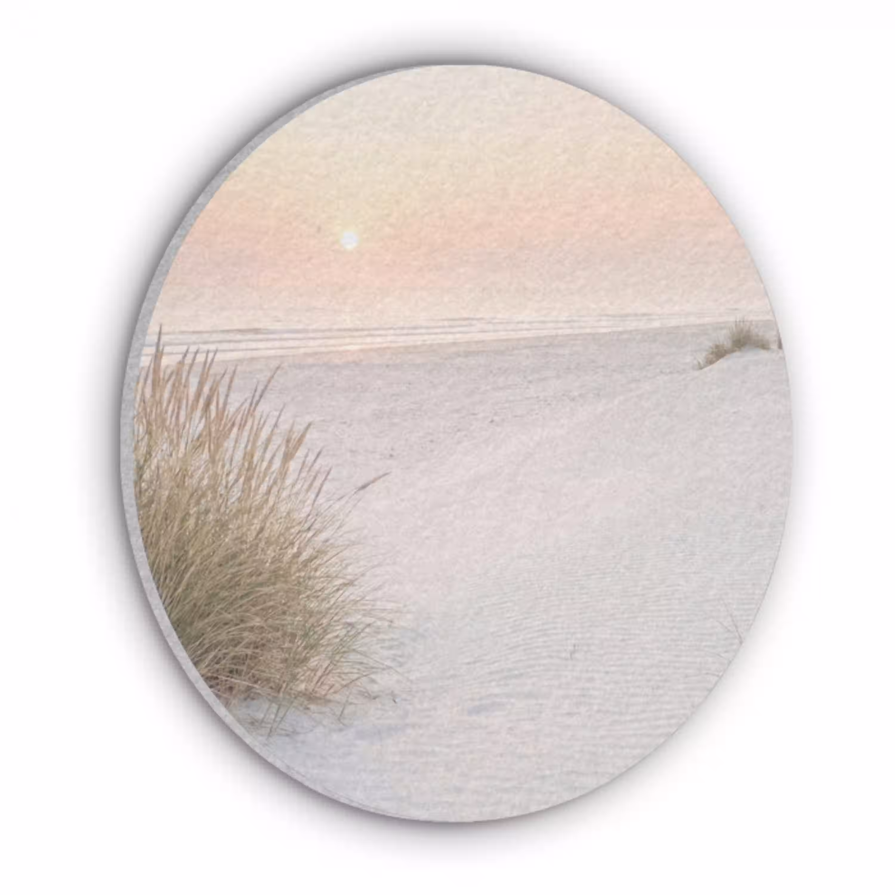 Horizon - Duinlandschap - Zand Akoestische PET Vilt - Rond klein -3d