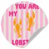Lobster - Love - Valentijn Wandcirkel behangsticker klein -3d