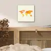 Wereldkaart - Oranje - Kleurrijk aluminium wit klein -sfeer3