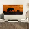 Olifanten - Savanne - Zonsondergang plexiglas 5mm klein -sfeer1