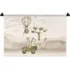 Wilde dieren - Safari - Watercolor - Luchtballon Wandkleed katoen klein -zz3d