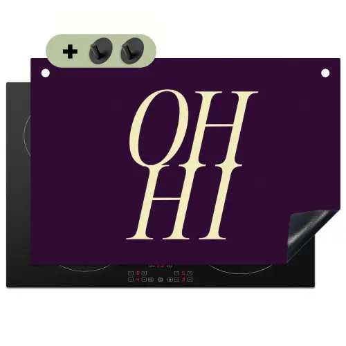 Oh hi - Paars - Minimalistisch Inductie beschemer met haakjes klein -3d