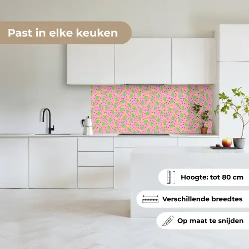 Roze - Streepjes - Groen - Peer keuken achterwand 2 middel 871 -sfeer4_NL