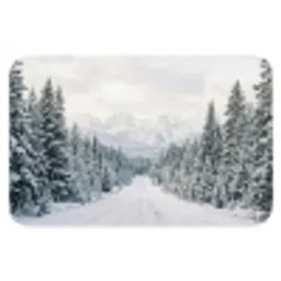 Weg - Sneeuw - Naaldbos - Winter - Avontuurlijk Badmat klein -3d