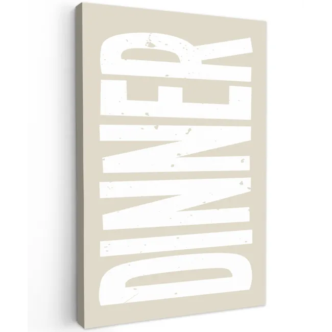 Vintage - Beige - Japandi - Wit Tuinposter op houten frame 2 cm dik klein -3d