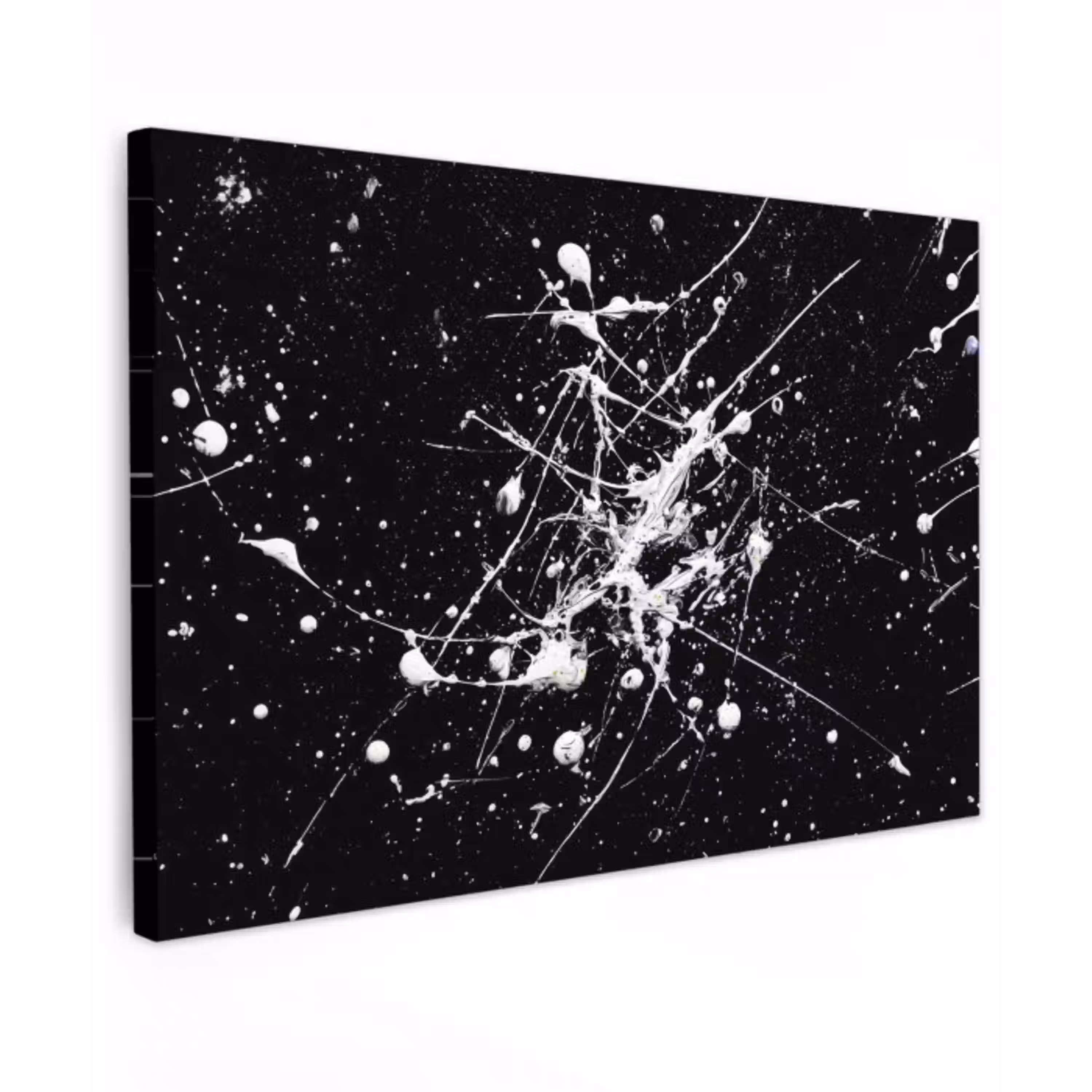 Verfspatten - Wit - Abstract - Explosie canvas 2cm klein -z3d