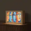 Hoofd - Olieverf - Schilderij - Kleurrijk Light Box met kabel (Tafellamp) klein -z3d_website