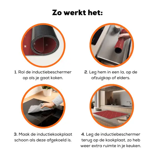 Patroon - Stippen - Sterren - Rood Inductie beschermer vinyl 3mm klein 276 -zzzzzzz-td-werking