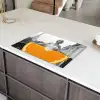 Sinaasappel - Eiffeltoren - Vrouw Inductie beschermer vinyl 3mm klein -sfeer8