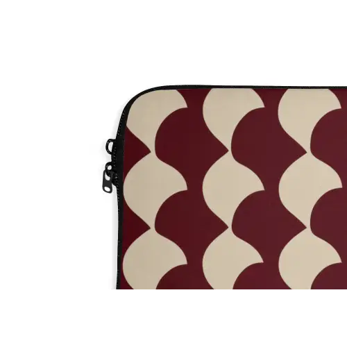 Rood - Tegelpatroon - Crème laptophoes neopreen klein 279 -detail