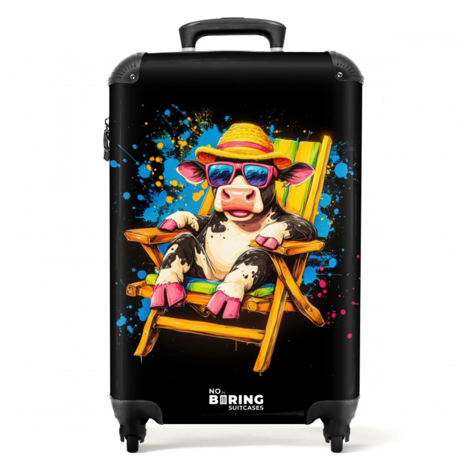 Grappige zomerse koe illustratie NBS - Handbagage koffer - Unisex middel -productfoto_recht