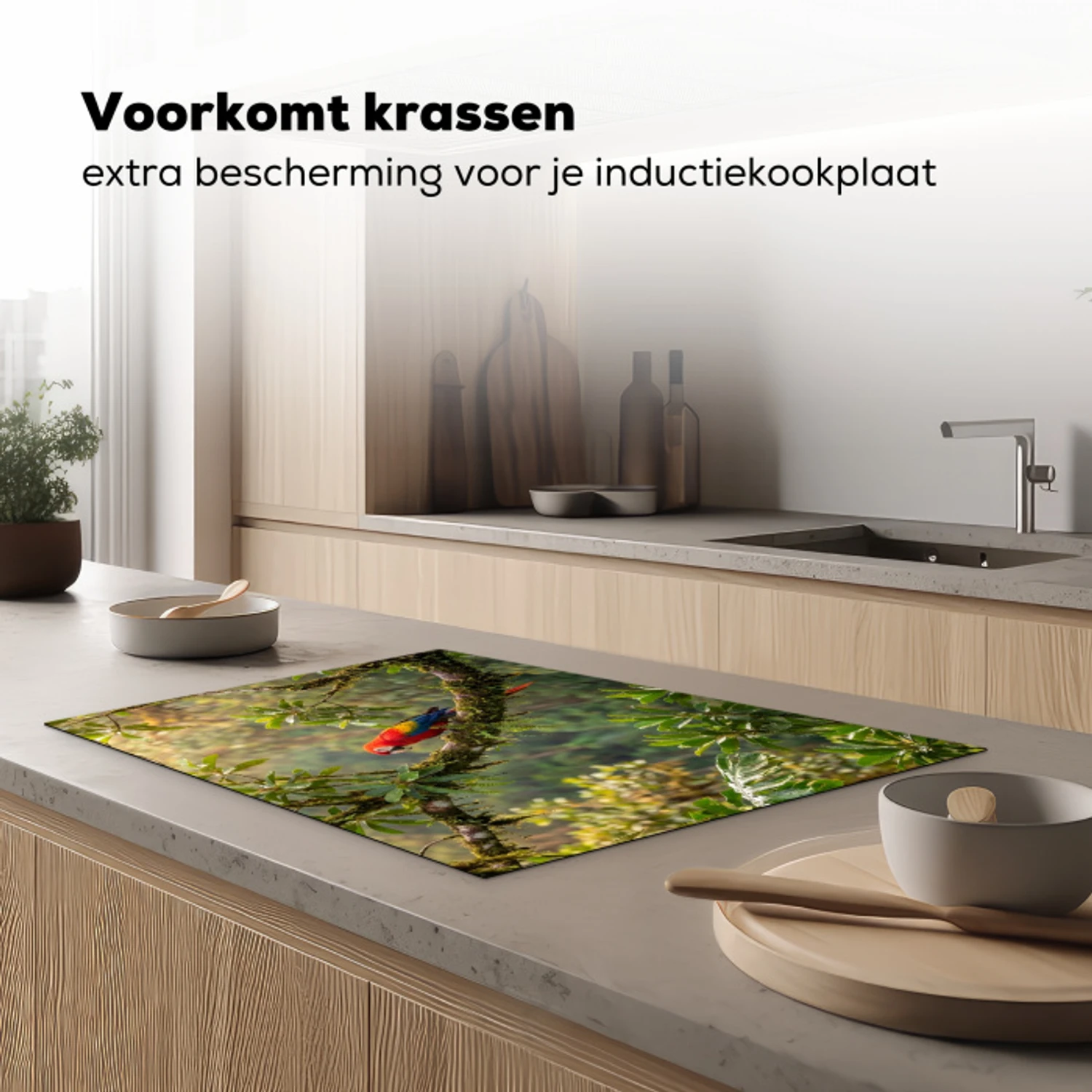 Ara - Jungle - Rood Inductie beschermer vinyl 3mm klein -sfeer1