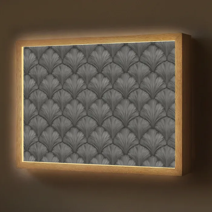 Waaier - Motief - Grijs Light Box met batterij (Wandlamp) middel 907 -z3d_website