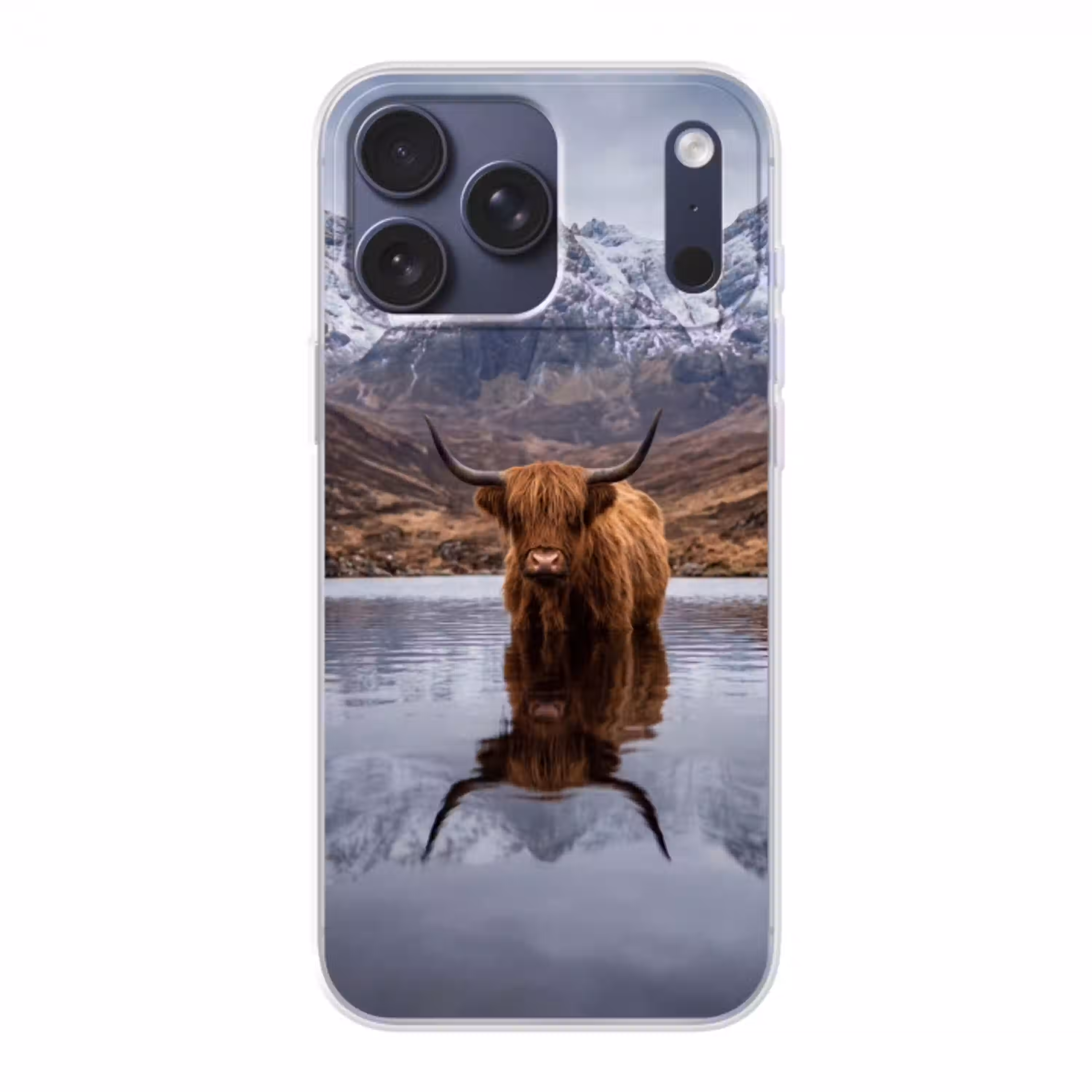 Schotse hooglander - Bruin - Water Telefoonhoesje iPhone 17 Pro Max klein -3d