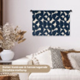 Modern - Geometrisch - Blauw Wandkleed katoen klein 269 -tsfeer1_DE