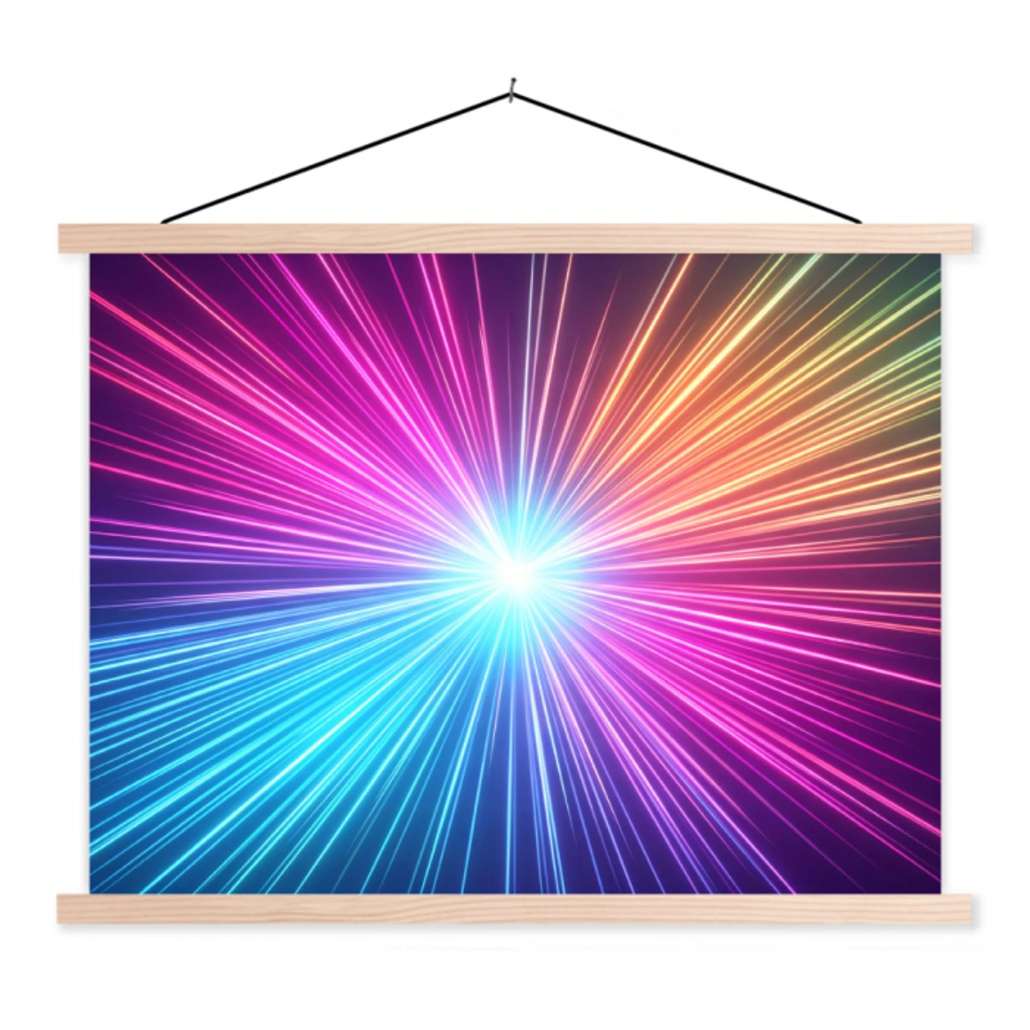 Abstract - Light - Burst - Modern - Colorful textielposter latten blank klein -3d