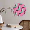 Bananen - Patroon - Blauw - Roze Wandcirkel behangsticker klein -sfeer3