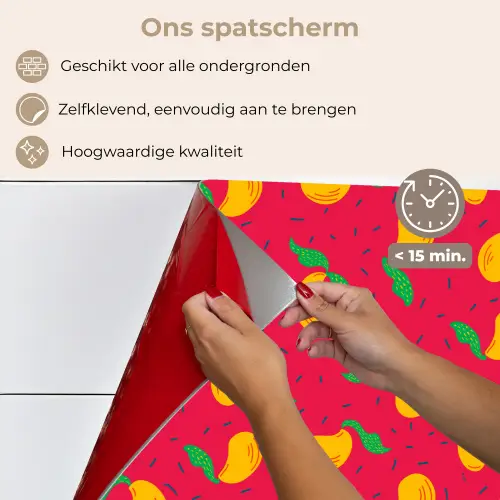 Roze - Mango - Blauwe - Streepjes keuken achterwand spatscherm klein 900 -spatscherm_NL