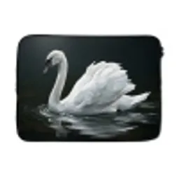 Zwaan - Water - Natuur - Realistisch - Wit laptophoes neopreen klein -3d